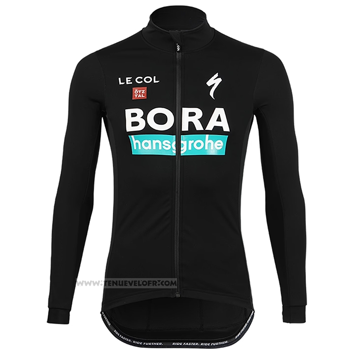 2022 Maillot Cyclisme Bora-Hansgrone Noir Manches Longues et Cuissard